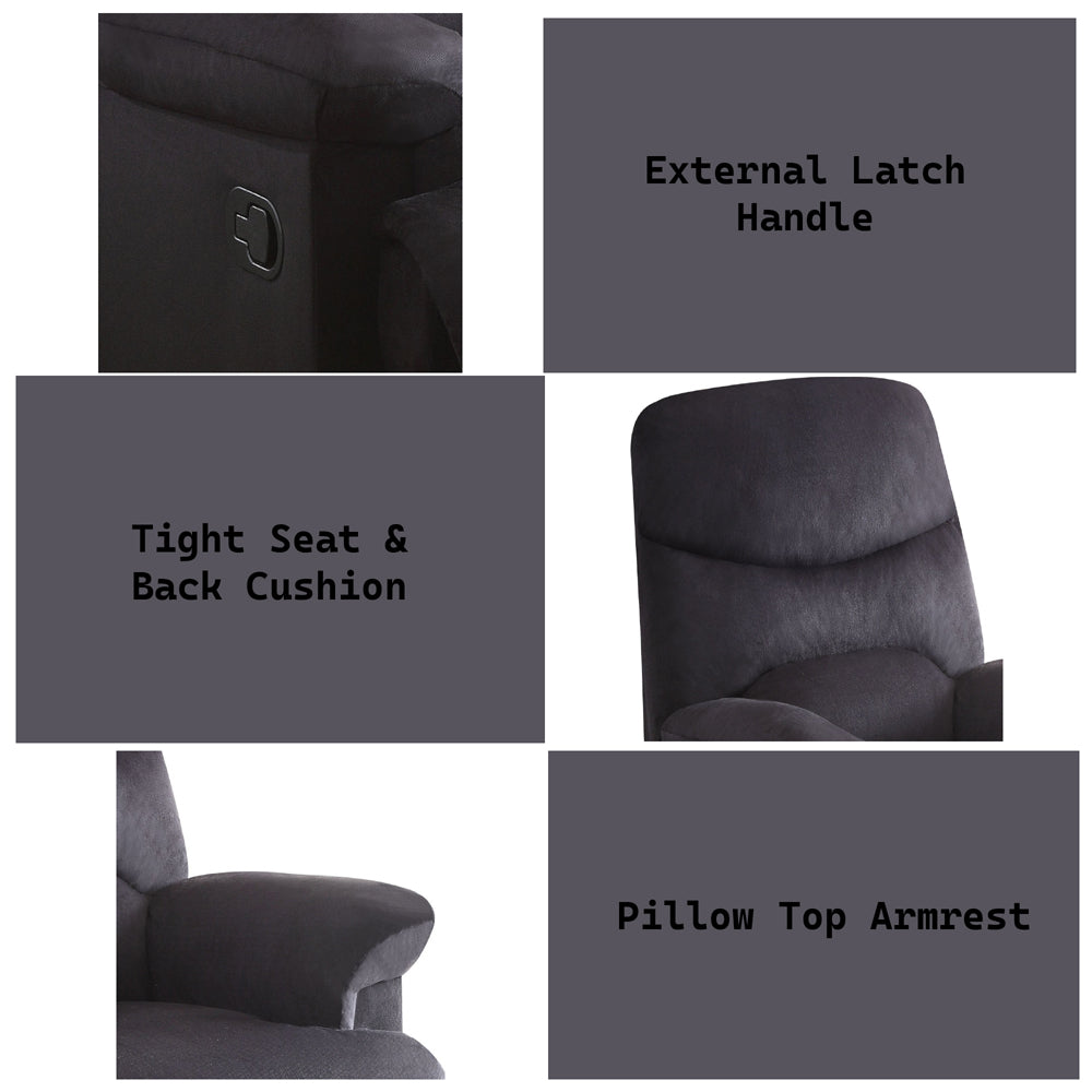 ACME Arcadia Black Woven Fabric Motion Recliner Model 00701