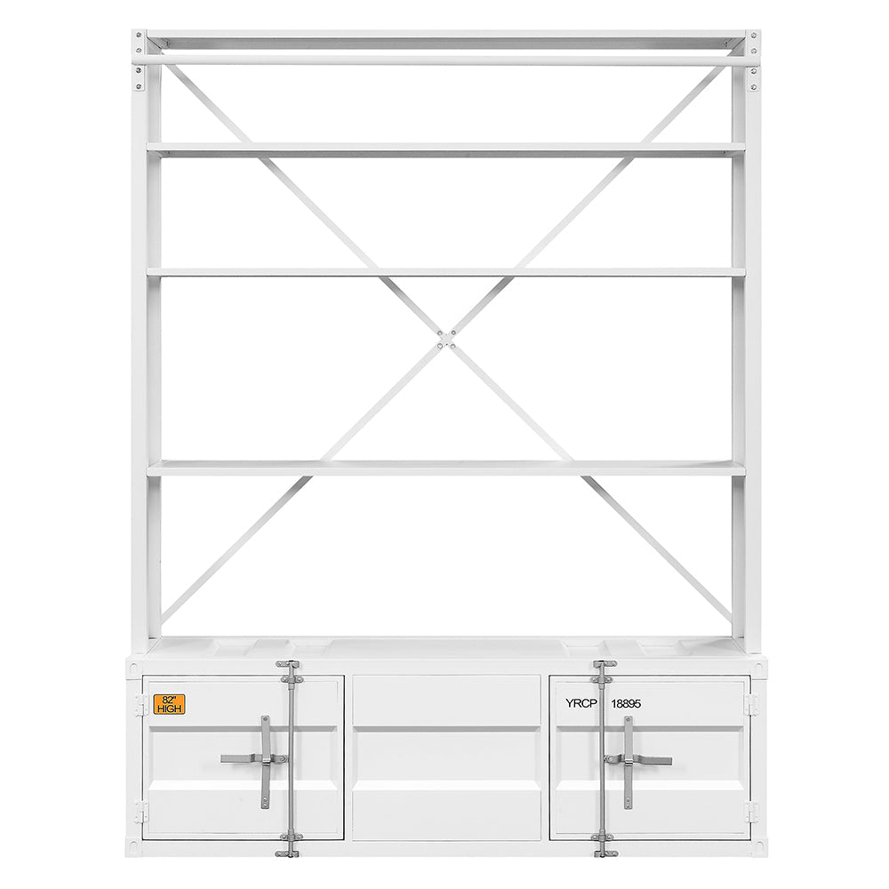 ACME Cargo White Bookcase with Ladder Model 39882