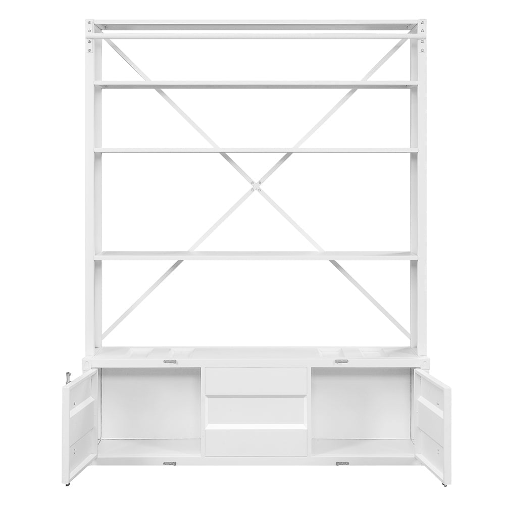 ACME Cargo White Bookcase with Ladder Model 39882