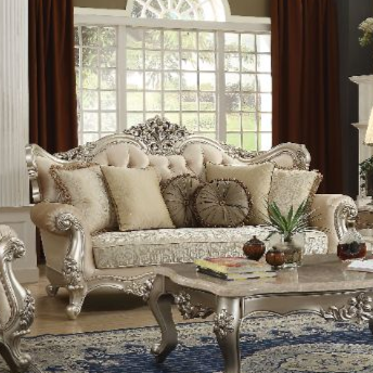 ACME Bently Fabric & Champagne Sofa with 7 Pillows(Same LV01579) Model 50660