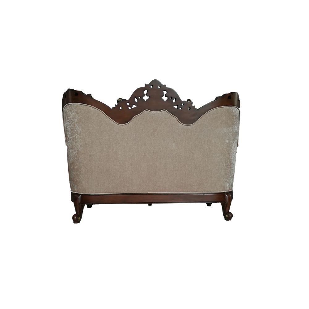 ACME Devayne Fabric & Dark Walnut Loveseat with 4 Pillows(Same LV01583) Model 50686
