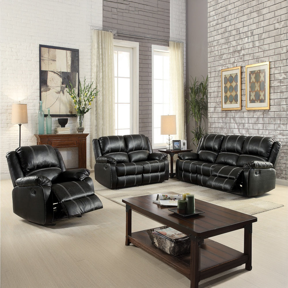 ACME Zuriel Black Synthetic Leather Motion Rocker Recliner Model LV52287