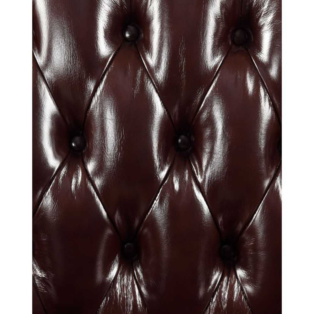 ACME Forsythia Espresso Top Grain Leather Match & Walnut Sofa Model 53070
