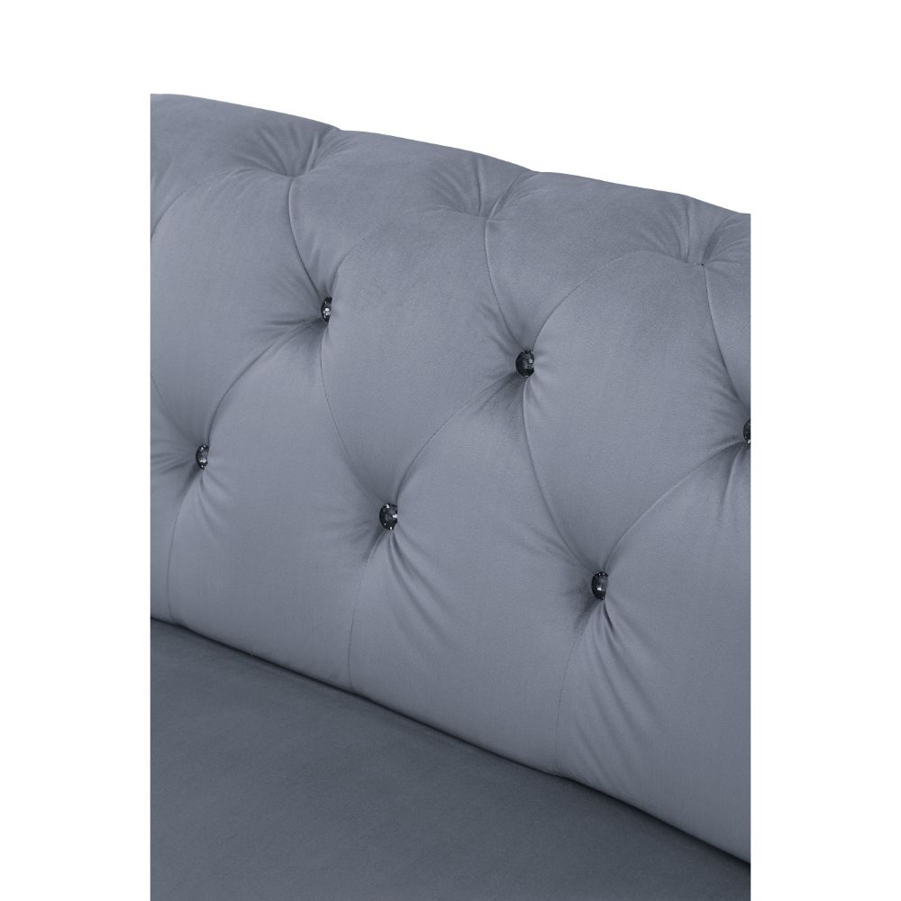 ACME Bois II Gray Velvet Modular Armless Chair Model 53305