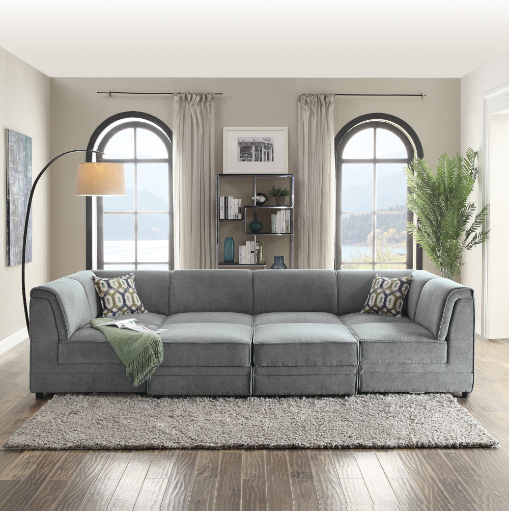 ACME Bois Gray Velvet Modular Armless Chair Model 53780