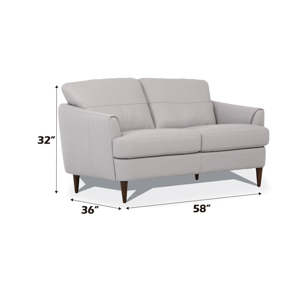 ACME Helena Pearl Gray Top Grain Leather Loveseat Model 54576
