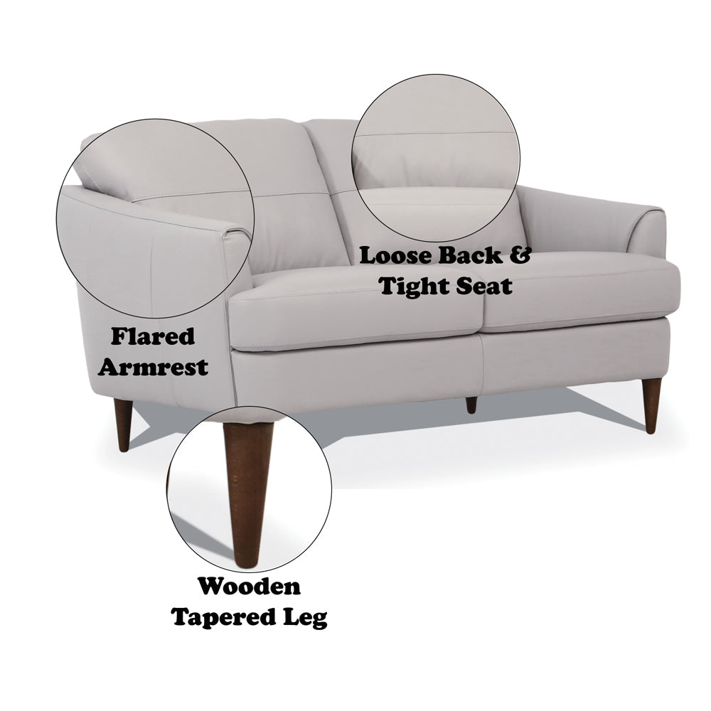 ACME Helena Pearl Gray Top Grain Leather Loveseat Model 54576