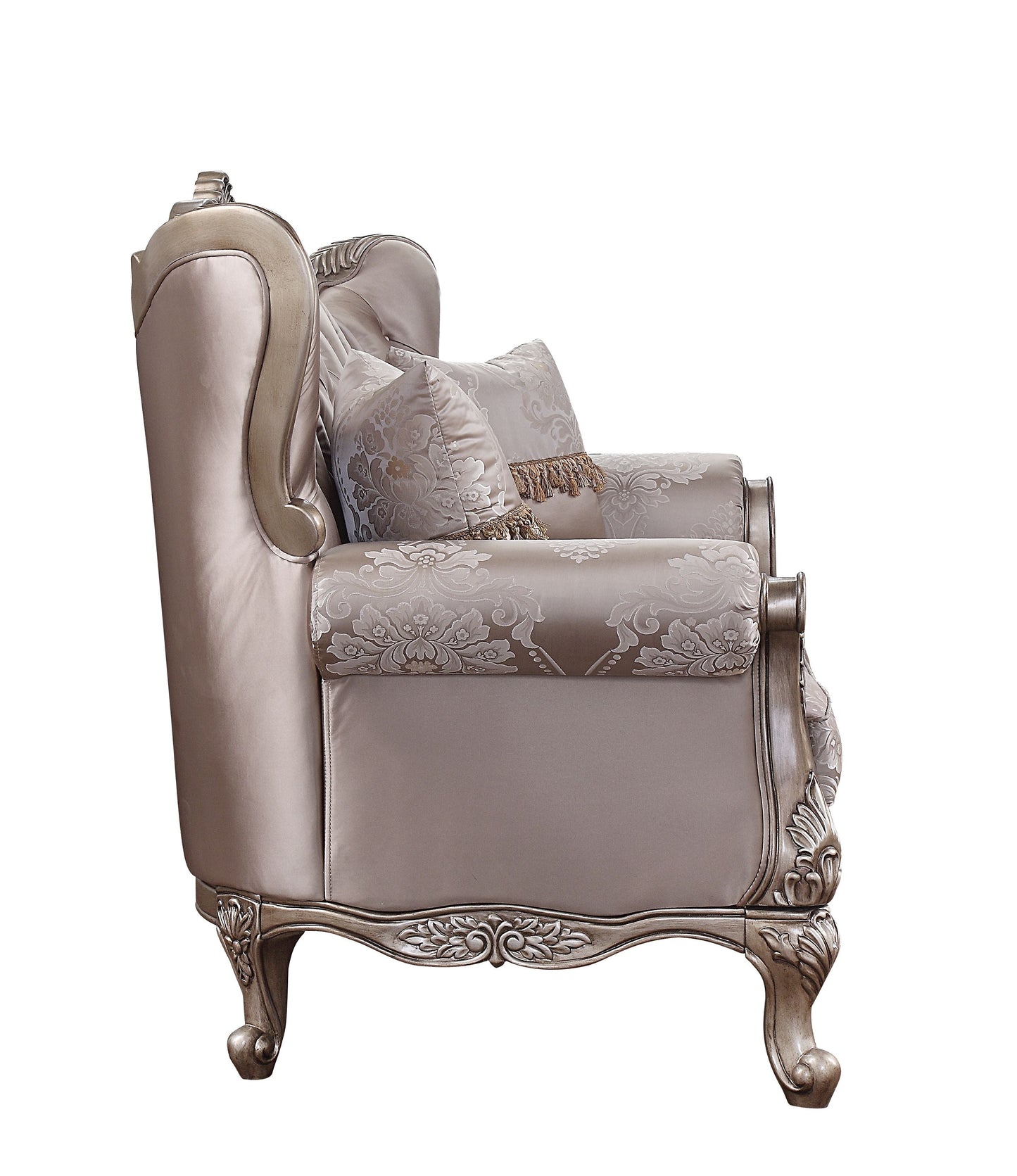 ACME Jayceon Fabric & Champagne Loveseat with 2 Pillows Model 54866