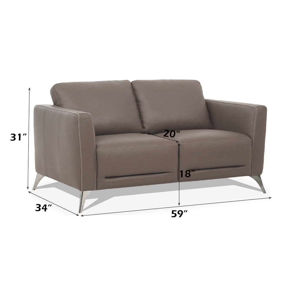 ACME Malaga Taupe Top Grain Leather Loveseat Model 55001