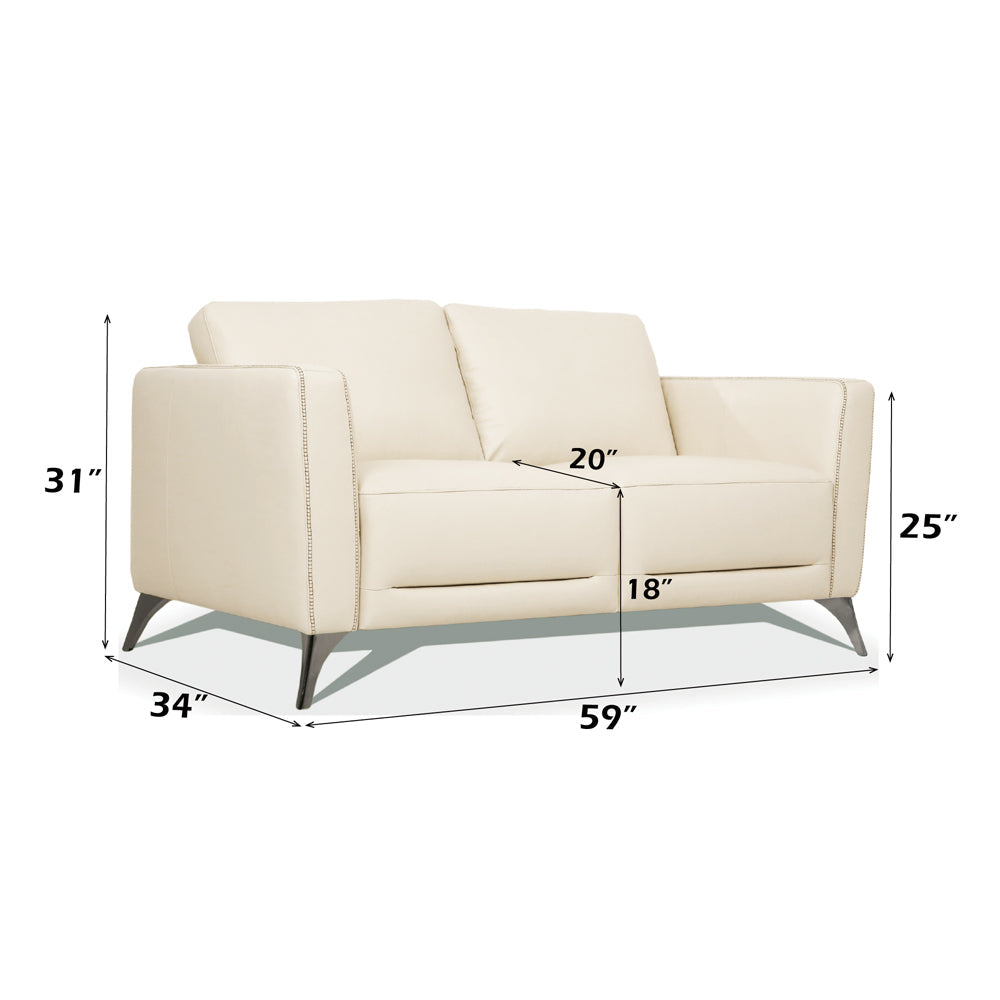 ACME Malaga Cream Top Grain Leather Loveseat Model 55006