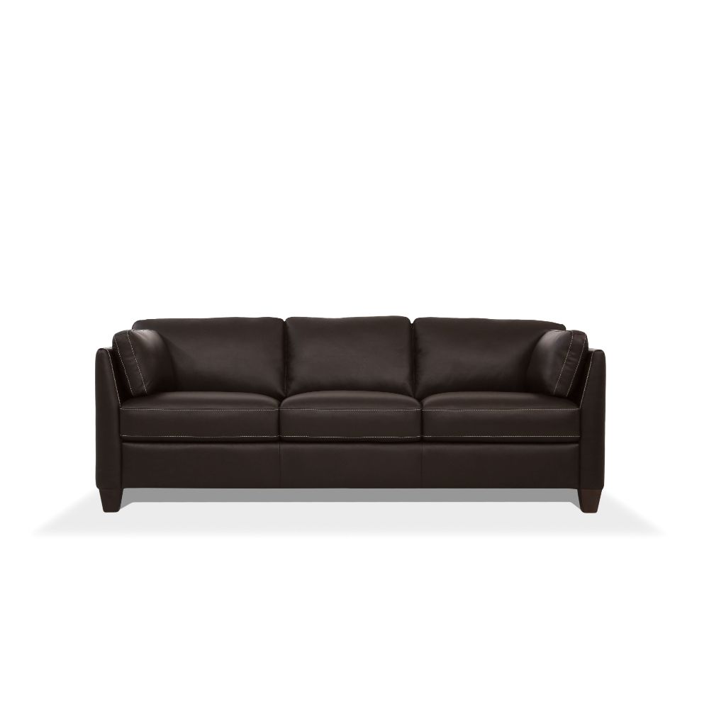 ACME Matias Chocolate Top Grain Leather Sofa Model 55010