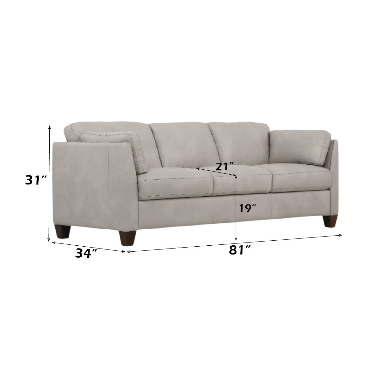 ACME Matias Dusty White Top Grain Leather Sofa Model 55015