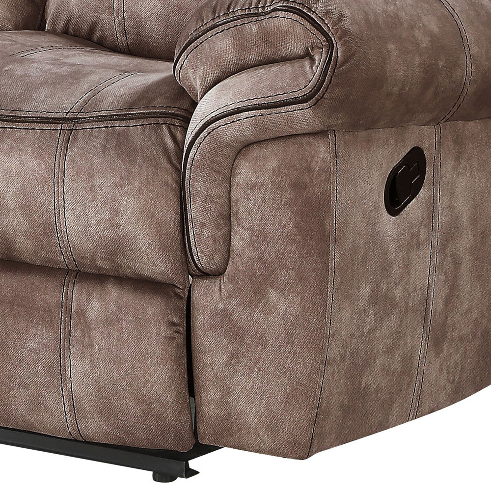 ACME Zubaida Two Tone Chocolate Velvet Motion Sofa & Console with USB Port Model 55020