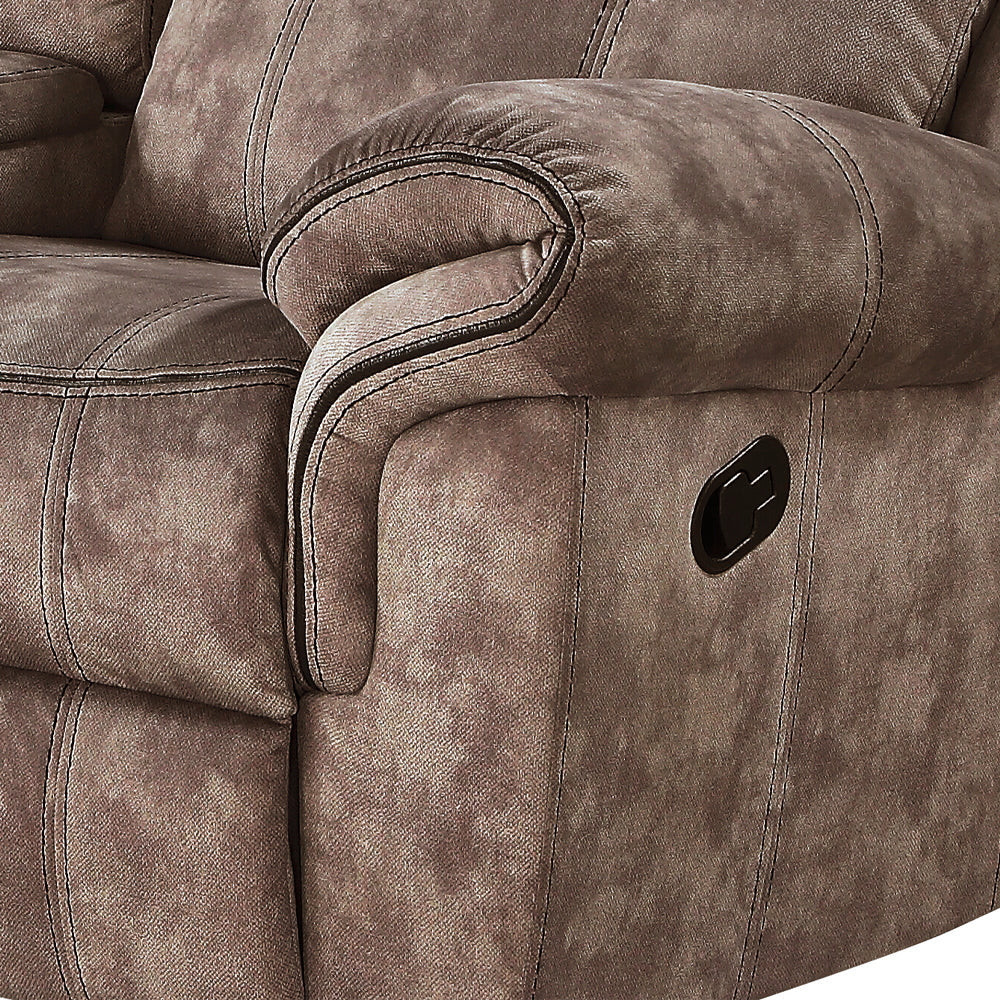 ACME Zubaida Two Tone Chocolate Velvet Motion Loveseat & Console with USB Port Model 55021