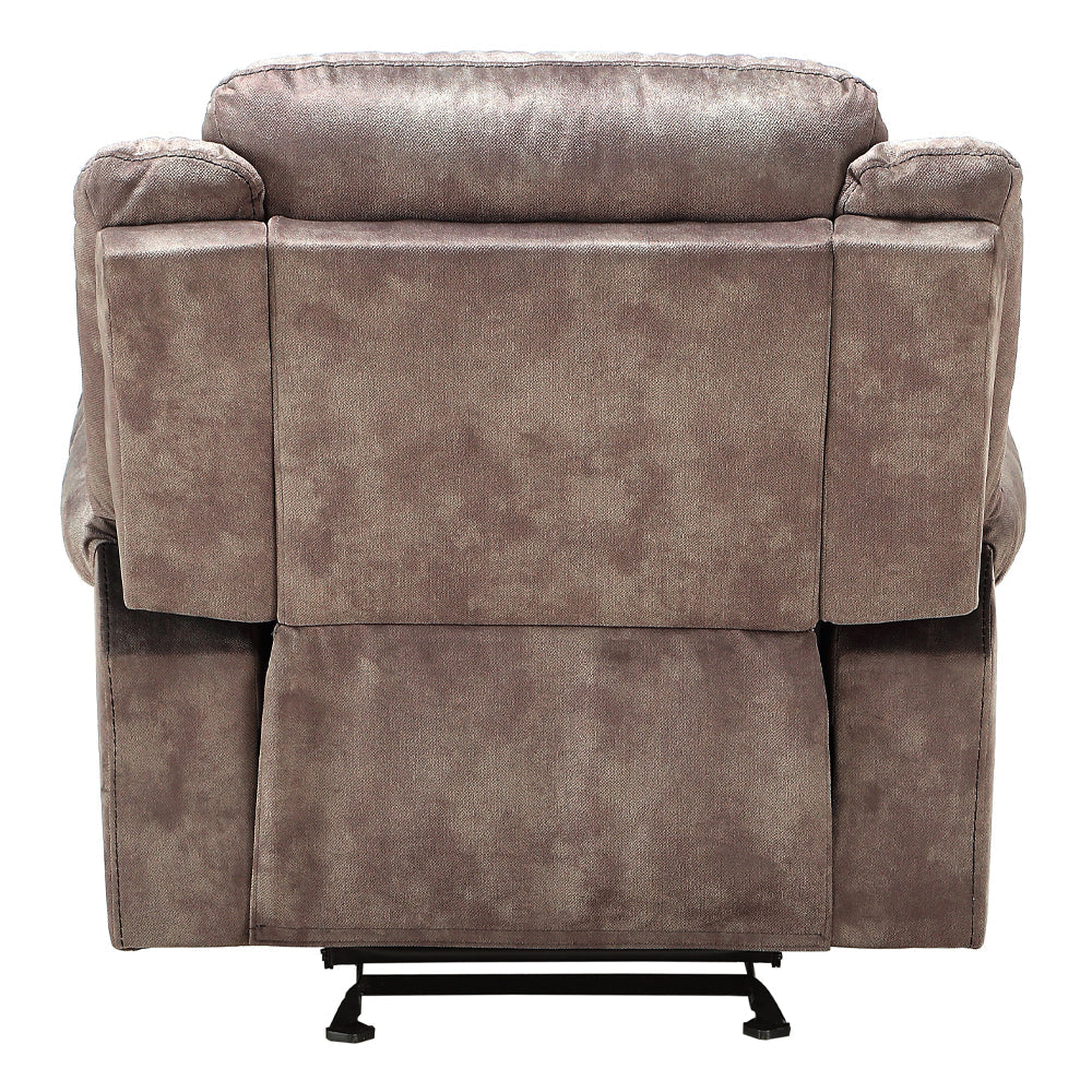 ACME Zubaida Two Tone Chocolate Velvet Motion Glider Recliner Model 55022