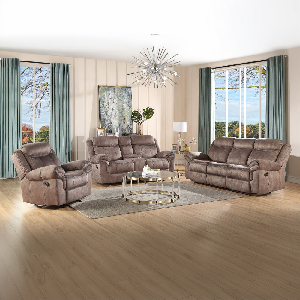 ACME Zubaida Two Tone Chocolate Velvet Motion Glider Recliner Model 55022