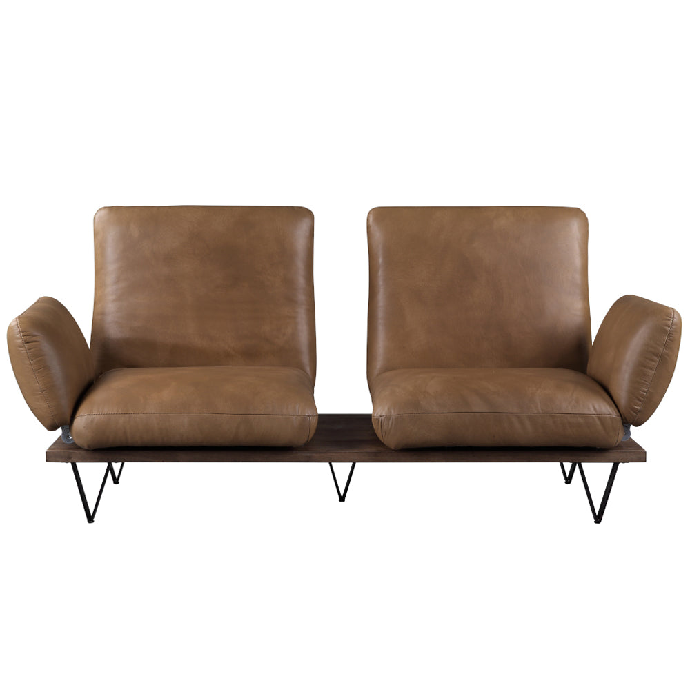 ACME Narech Nutmeg Top Grain Leather Sofa with Swivel Model 55065