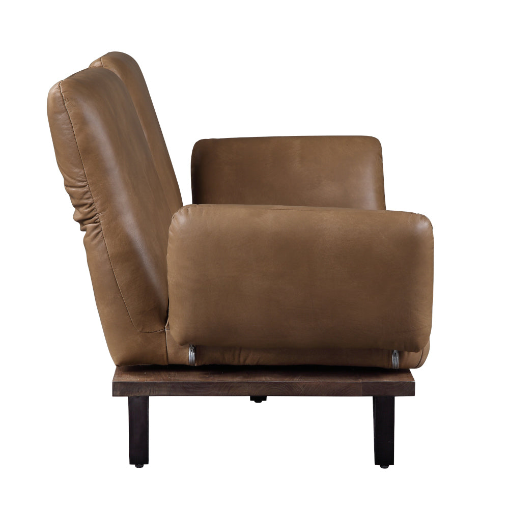 ACME Narech Nutmeg Top Grain Leather Sofa with Swivel Model 55065