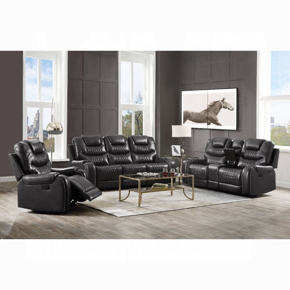 ACME Braylon Magnetite Synthetic Leather Motion Recliner Model 55412