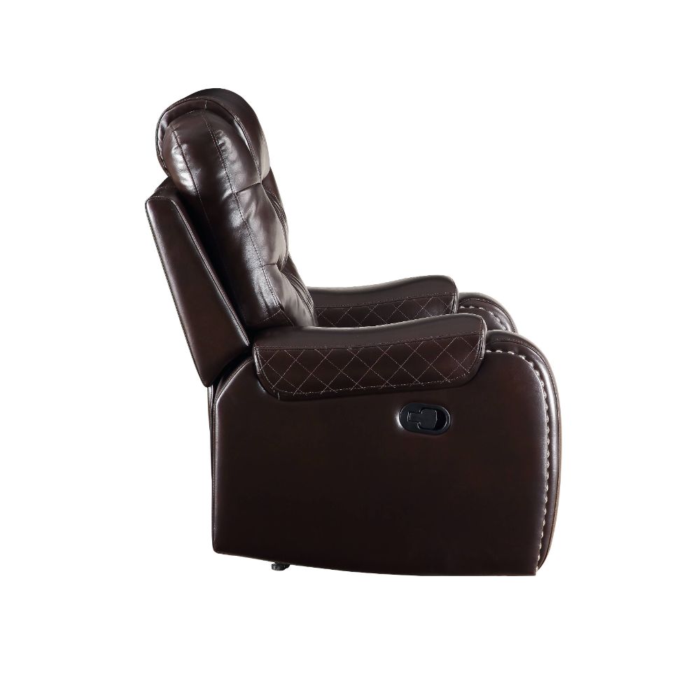 ACME Braylon Brown Synthetic Leather Motion Sofa Model 55415