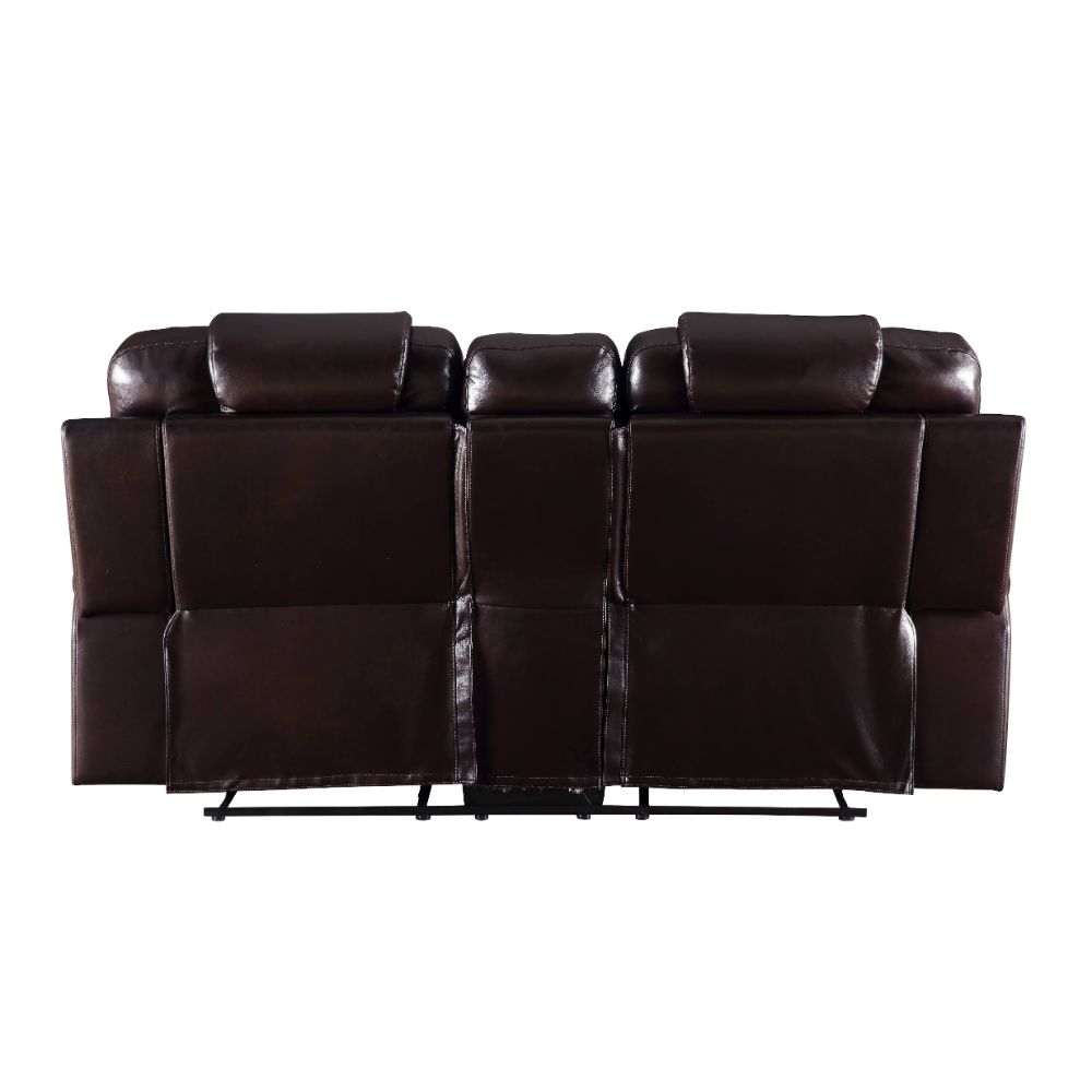 ACME Braylon Brown Synthetic Leather Motion Loveseat with Console Model 55416