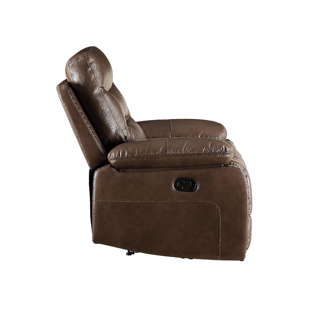 ACME Aashi Brown LeatherGel Match Motion Loveseat with Console Model 55421