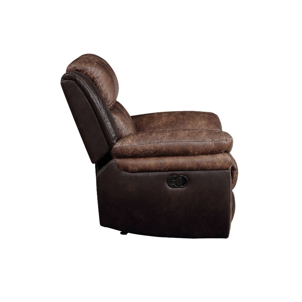 ACME Jaylen Toffee & Espresso Polished Microfiber Motion Sofa Model 55425