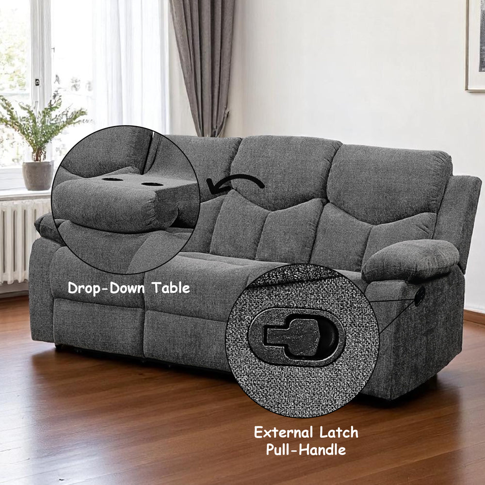 ACME Kalen Gray Chenille Motion Sofa Model 55440