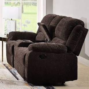 ACME Madden Brown Chenille Motion Loveseat with Console Model 55446