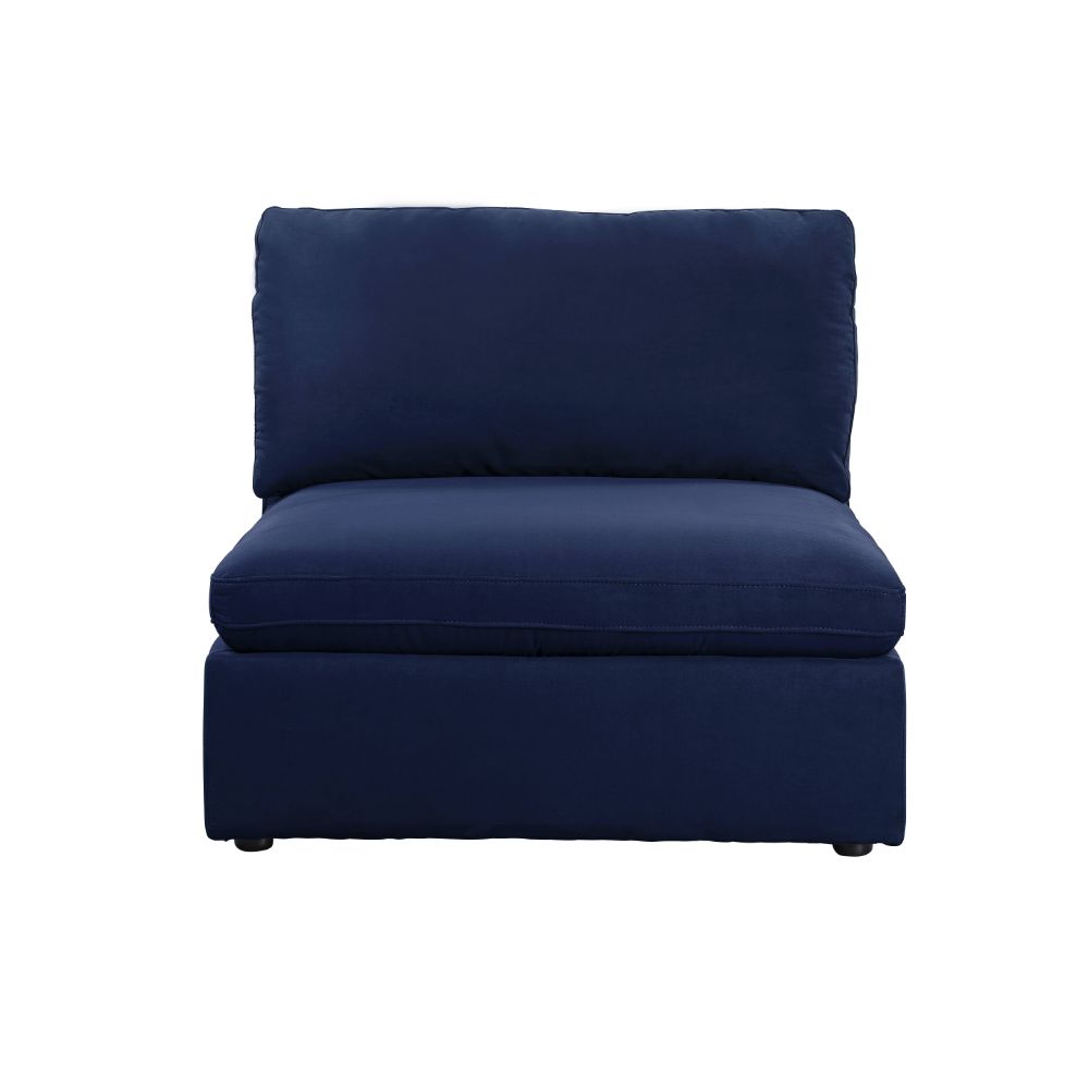 ACME Crosby Blue Fabric Modular Armless Chair Model 56035