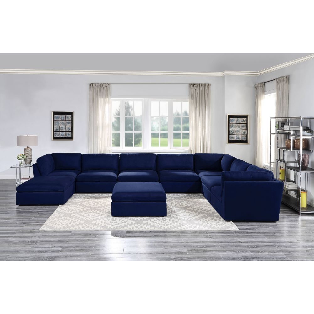 ACME Crosby Blue Fabric Modular Armless Chair Model 56035