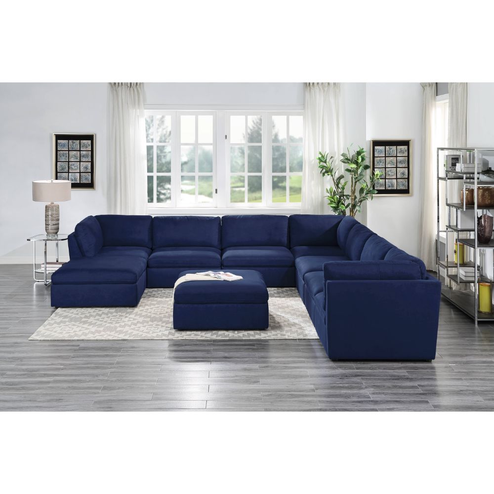 ACME Crosby Blue Fabric Modular Armless Chair Model 56035