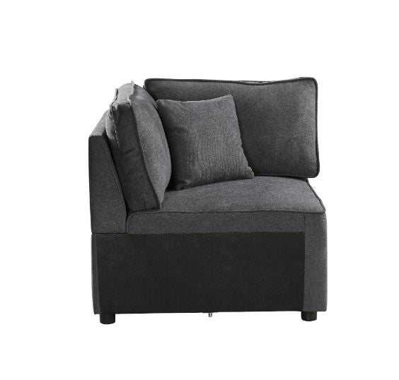 ACME Silvester Gray Fabric Modular Wedge with Pillow Model 56874