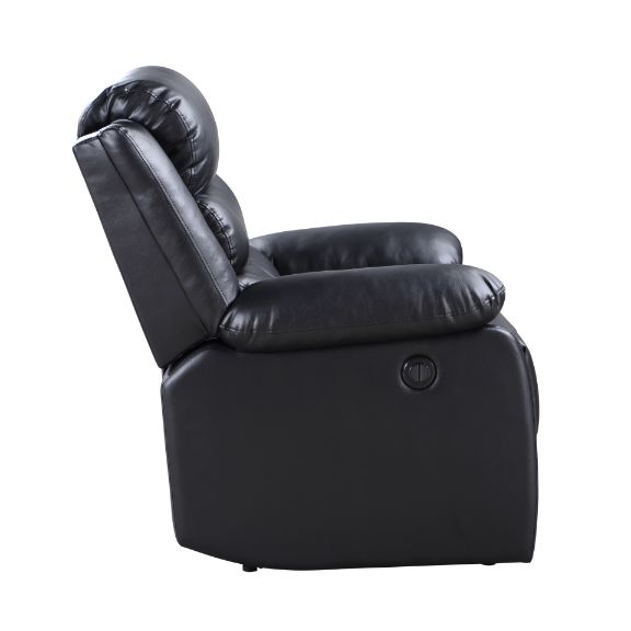 ACME Eilbra Black Synthetic Leather Power Motion Recliner Model 56910