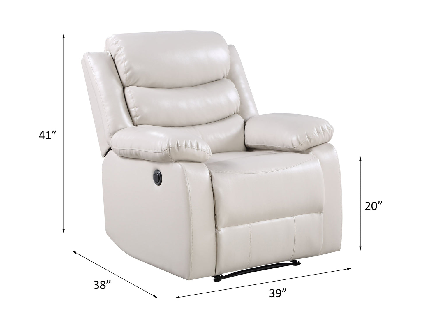 ACME Eilbra Beige Synthetic Leather Power Motion Recliner Model 56911