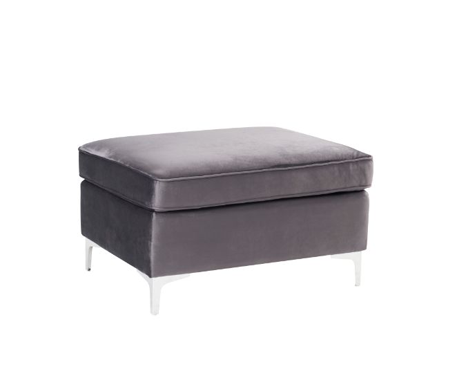 ACME Jaszira Gray Velvet Modular Ottoman Model 57375