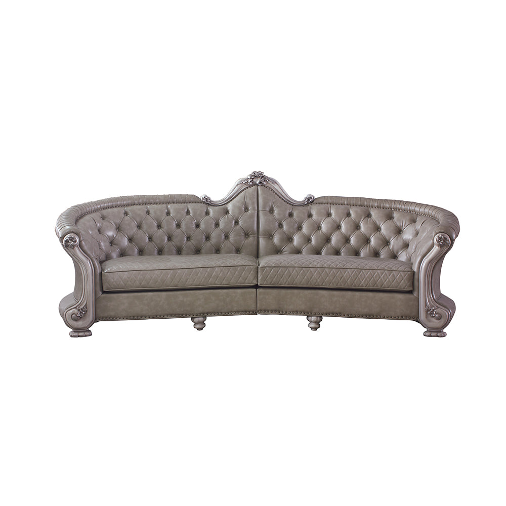 ACME Dresden Synthetic Leather & Vintage Bone White Sofa Model 58170