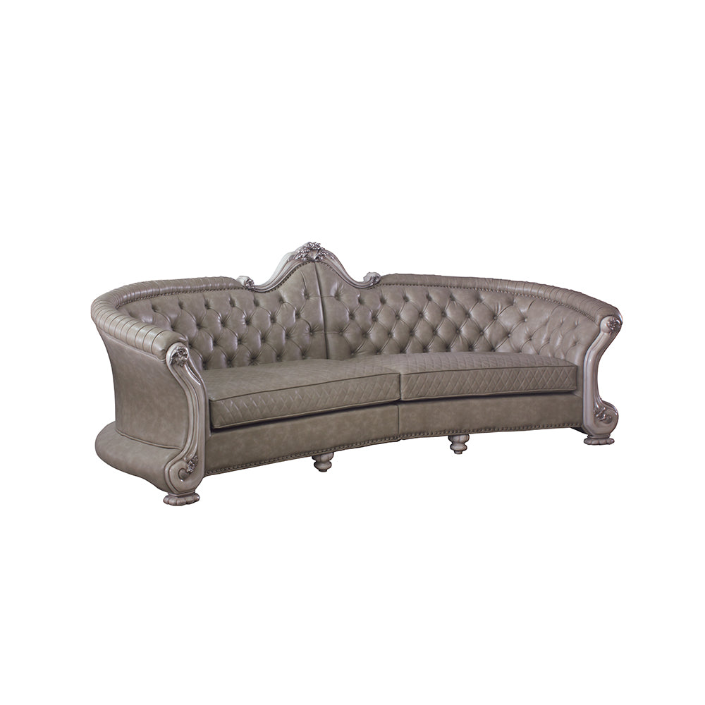 ACME Dresden Synthetic Leather & Vintage Bone White Sofa Model 58170