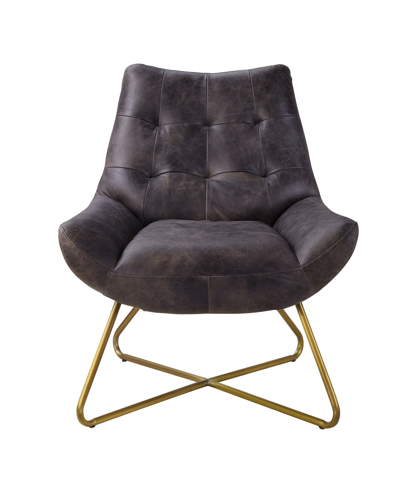 ACME Dhalsim Antique Ebony Top Grain Leather Accent Chair Model 59666