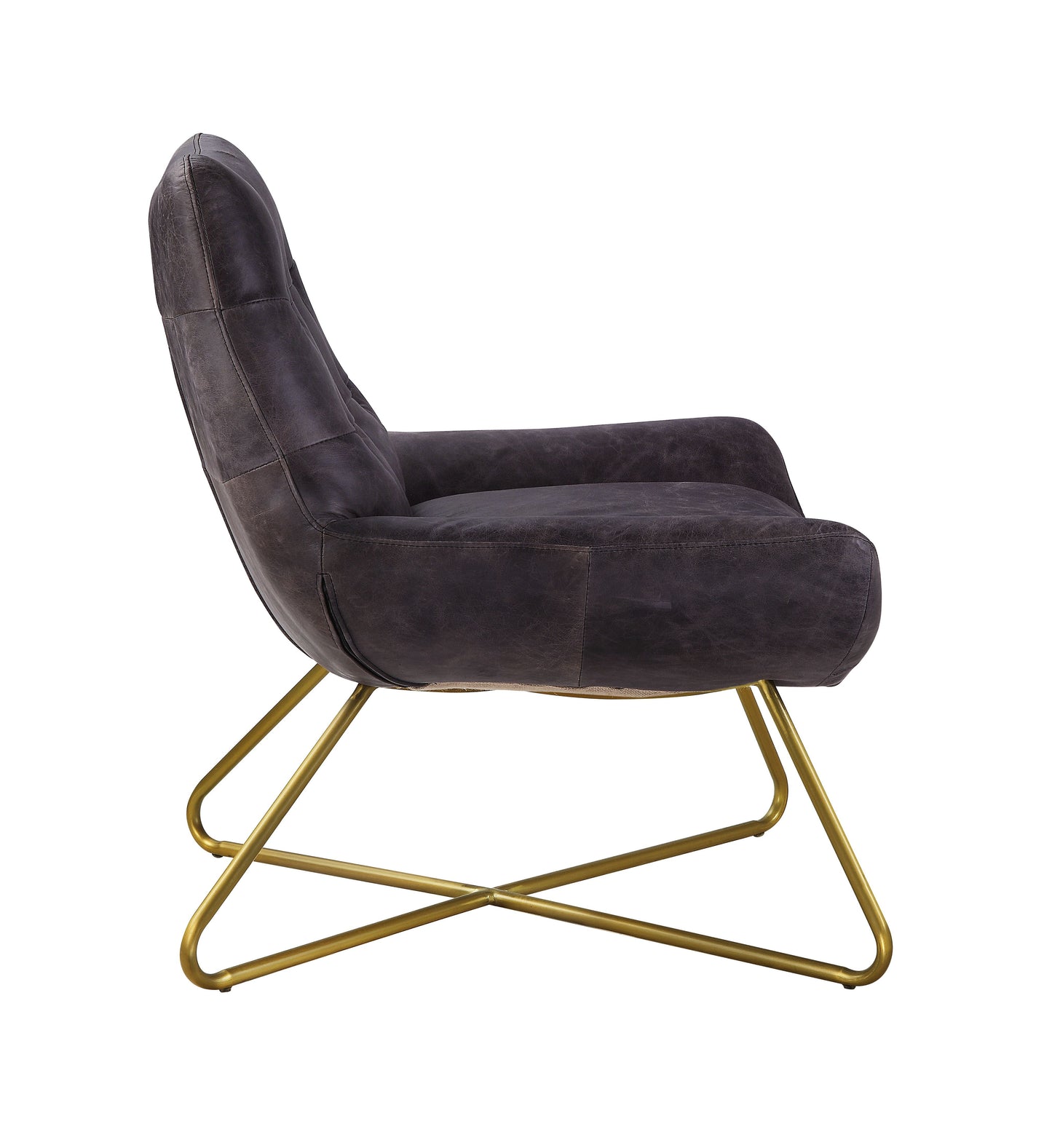 ACME Dhalsim Antique Ebony Top Grain Leather Accent Chair Model 59666