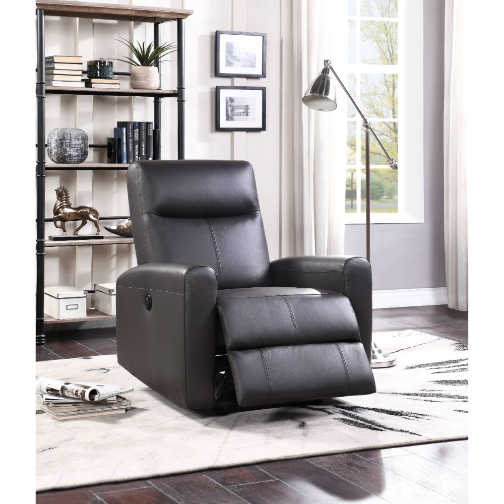 ACME Blane Brown Top Grain Leather Match Power Motion Recliner Model 59773