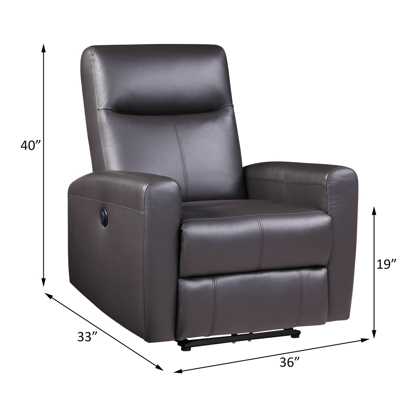 ACME Blane Brown Top Grain Leather Match Power Motion Recliner Model 59773