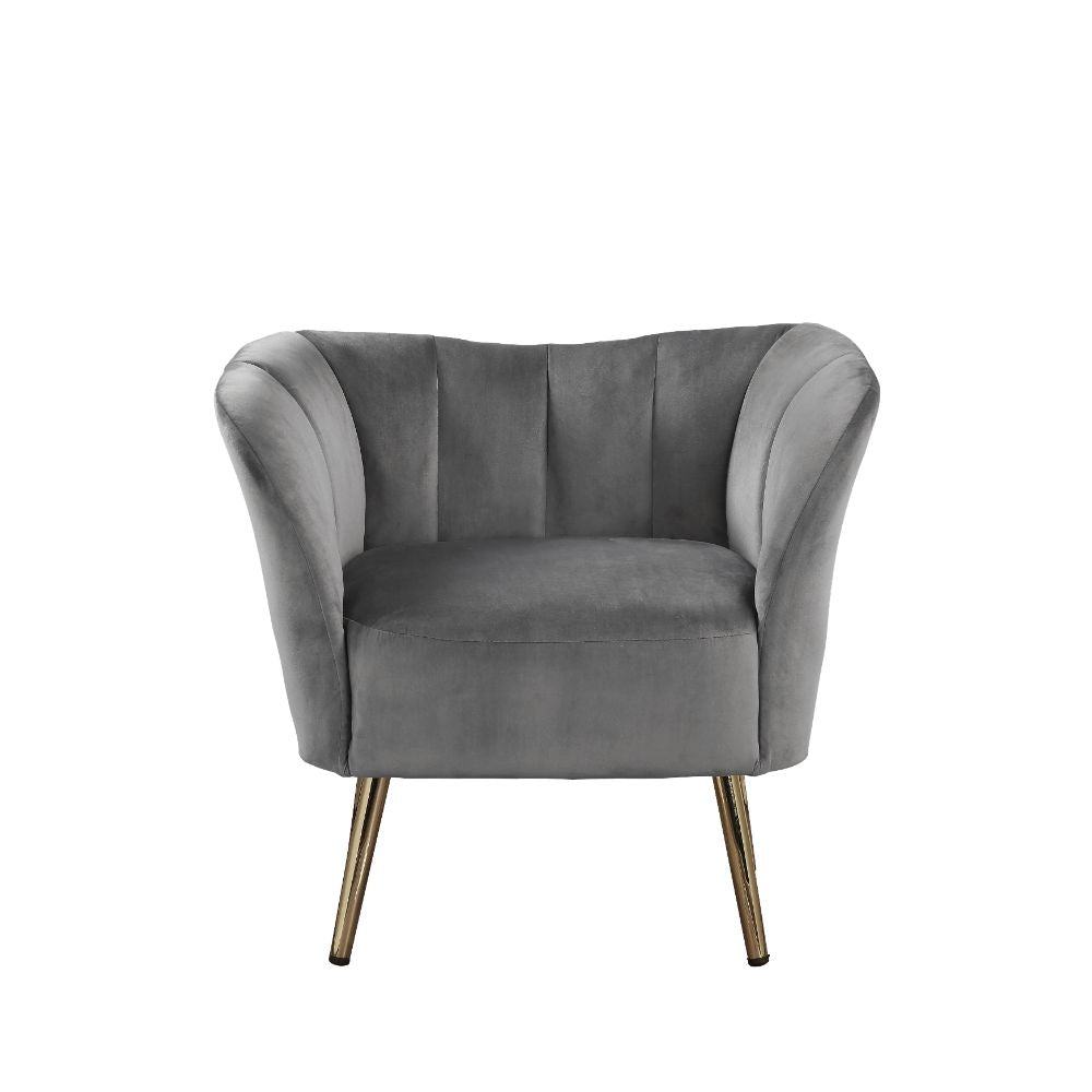 ACME Reese Gray Velvet & Gold Accent Chair Model 59797