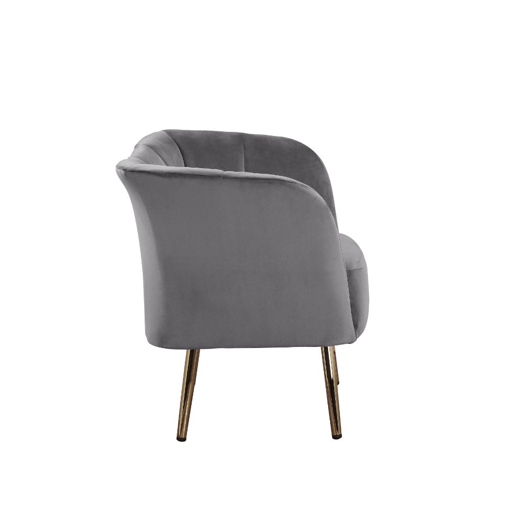 ACME Reese Gray Velvet & Gold Accent Chair Model 59797