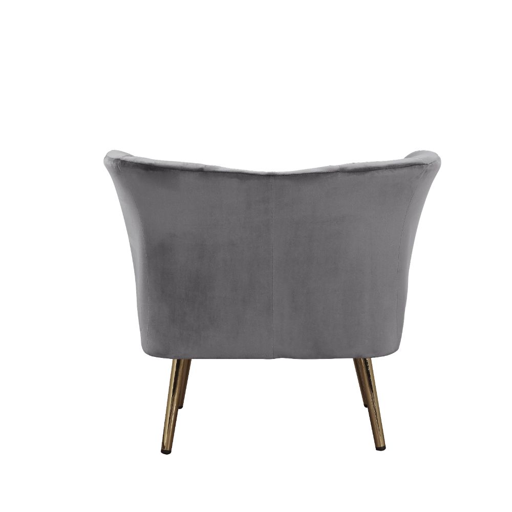 ACME Reese Gray Velvet & Gold Accent Chair Model 59797