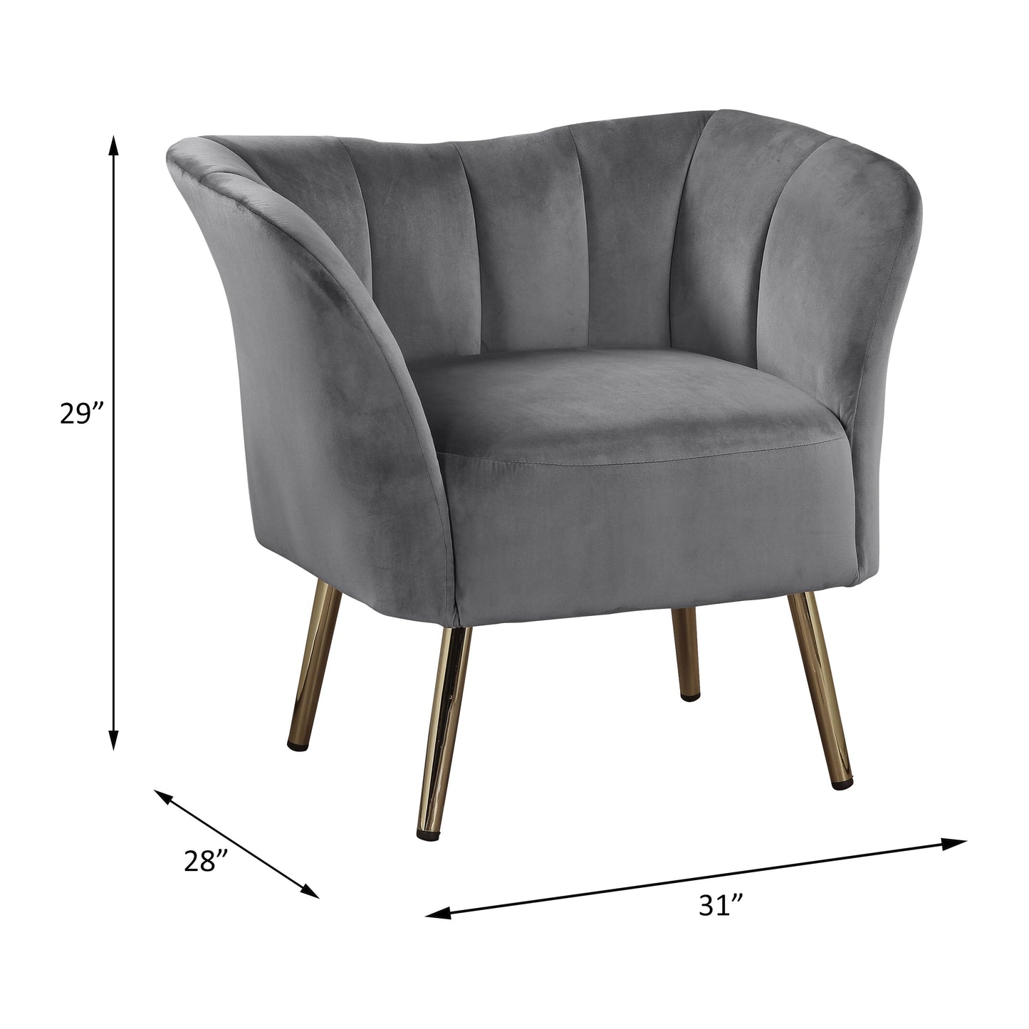 ACME Reese Gray Velvet & Gold Accent Chair Model 59797