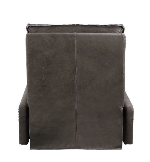 ACME Metier Gray Top Grain Leather & Aluminum Power Motion Recliner Model 59940