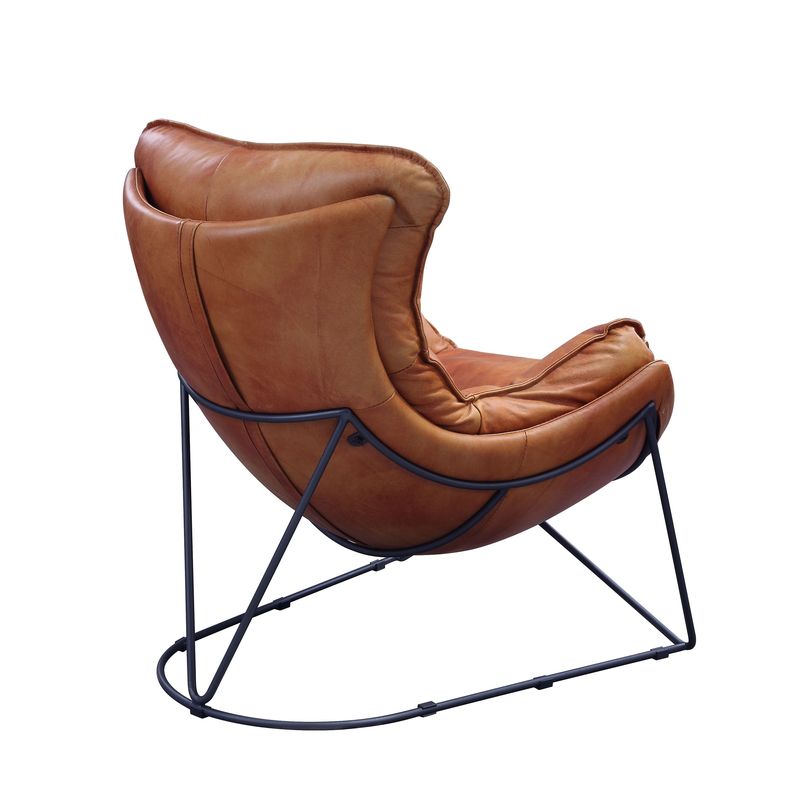 ACME Thurshan Aperol Top Grain Leather & Black Accent Chair Model 59945