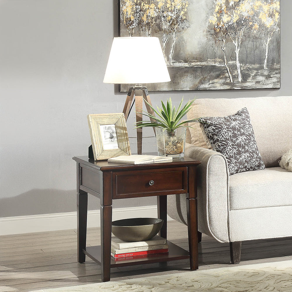 ACME Malachi Walnut End Table Model 80255