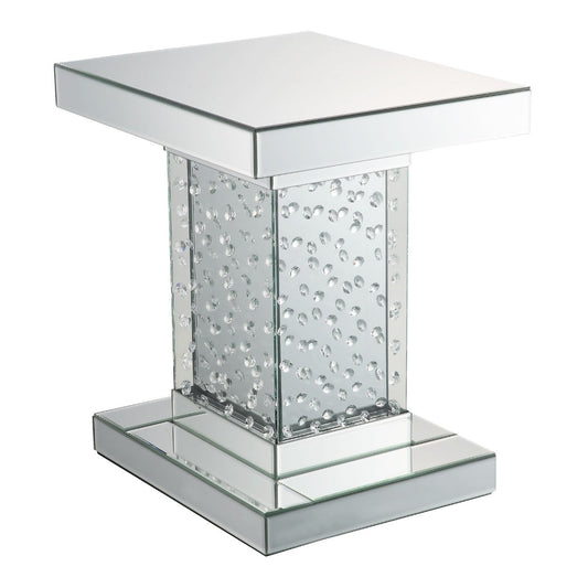 ACME Nysa Mirrored & Faux Crystals End Table Model 80284